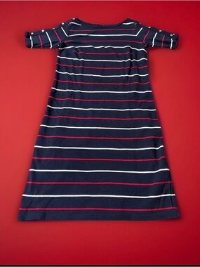 Talbots Blue Red White Petite Garment Label dress PS